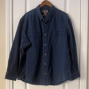 Duluth Trading Co Blue Cotton Blend Shirt